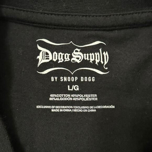 Snoop Dog T-Shirt Mens Large Black with Camouflage Design Dogg Supply Rap - Picture 2 of 4